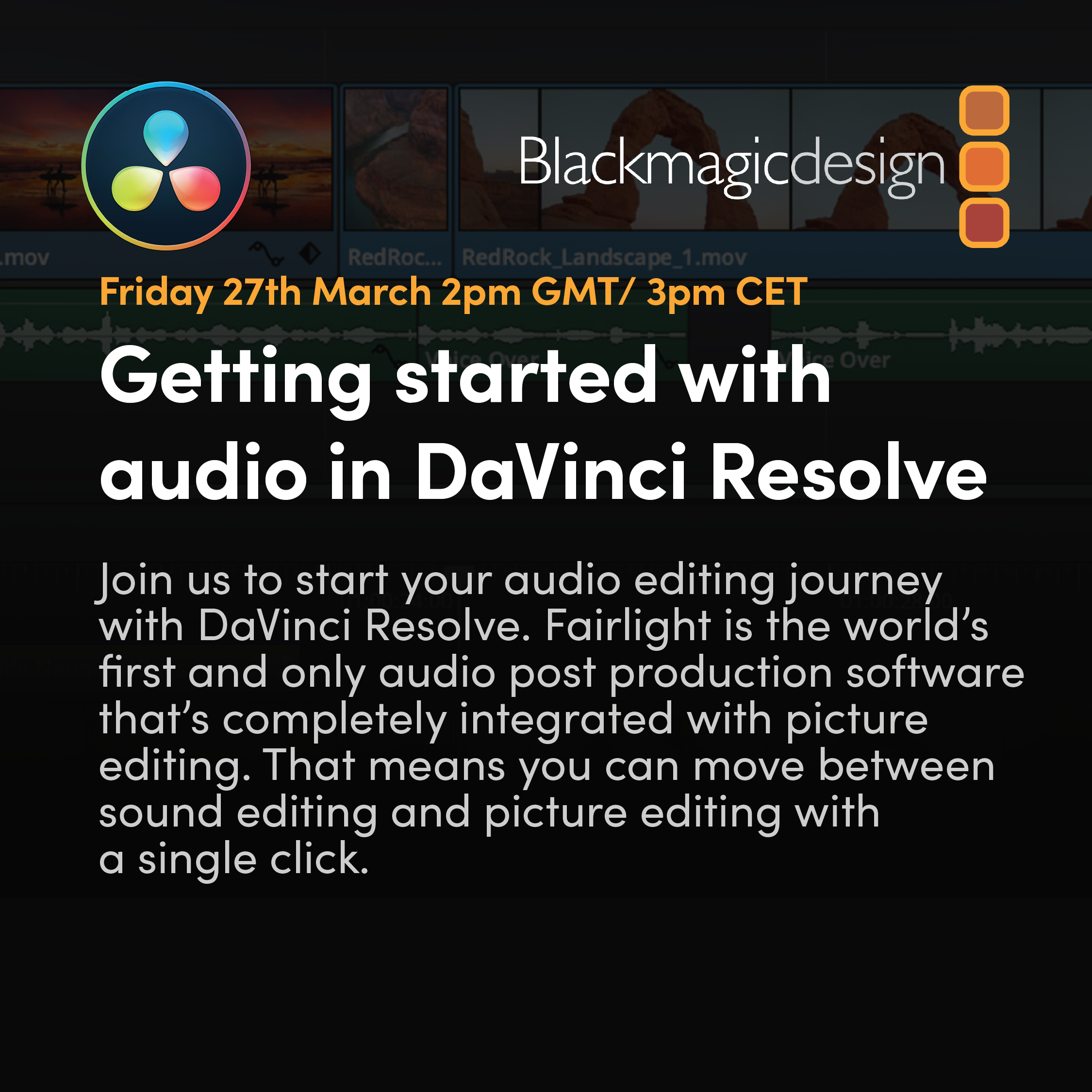 Getting started with audio in DaVinci Resolve | 27 Mar