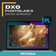 DXO PhotoLab 9 editing interface shown during a photo editing course demonstrating AI tools and professional workflow techniques
