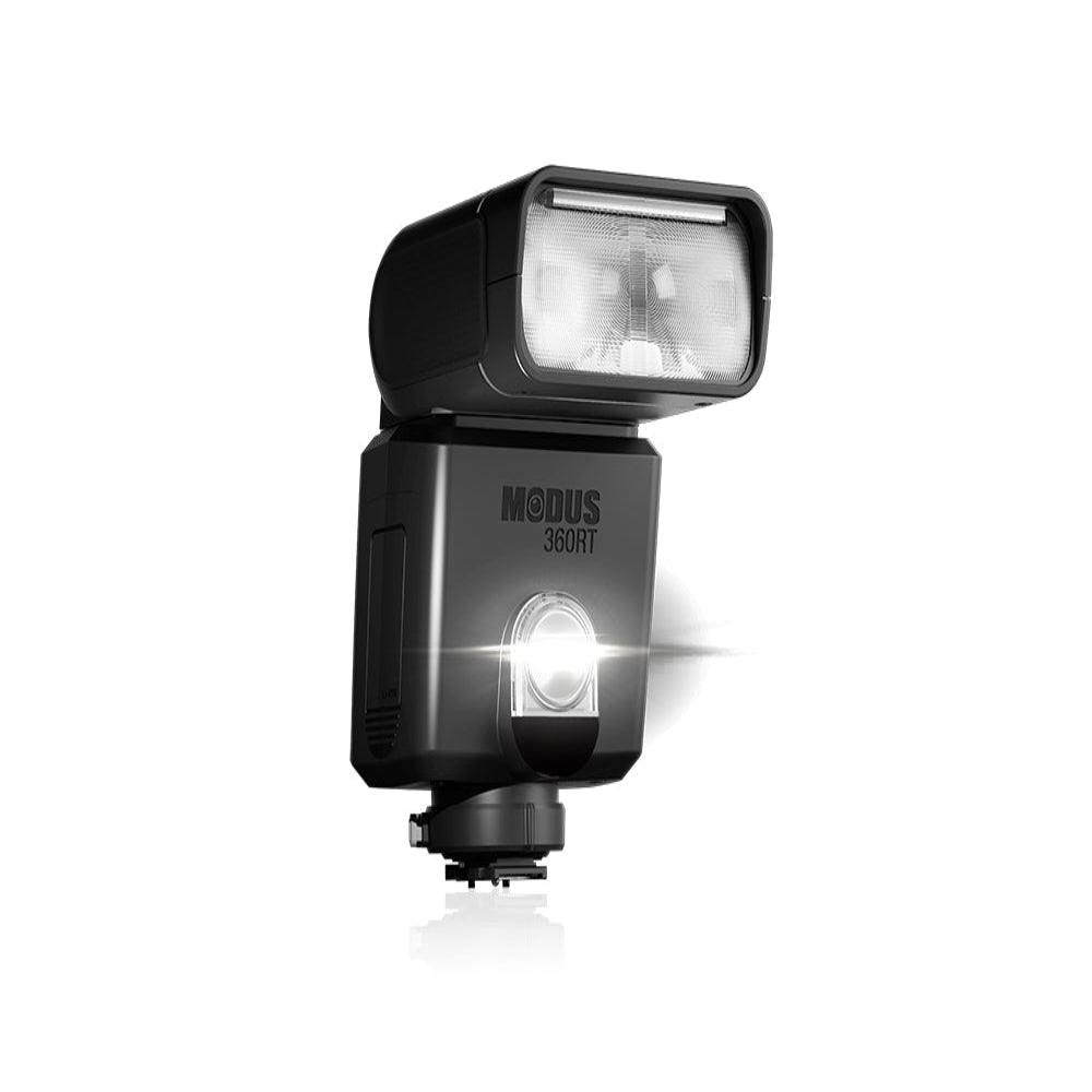 This Hahnel Modus 360RT camera flash is 4x faster than AA powered speedlights.