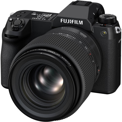 Fujifilm GF 55mm f/1.7 R WR. Medium-format prime with f/1.7, sharp optics, weather-resistant build, and beautiful bokeh for portraits.