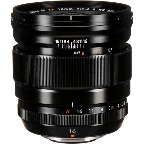 Fujifilm XF 16mm F1.4 is a professional quality wide-angle prime lens perfect for landscape and architectural photography. 