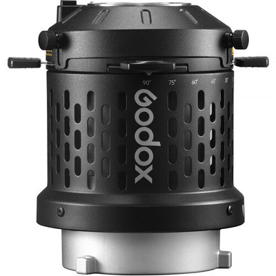 Godox BLP LED projection attachment for Bowens mount, with 85 mm lens and adjustable shutter blades