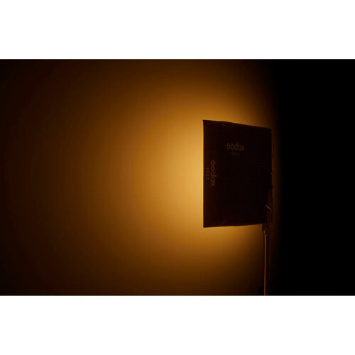 Godox KNOWLED F200Bi 200W bi-color foldable LED light panel, 65x63cm, adjustable 2700-8500K color temperature, CRI and TLCI 96, Bluetooth and DMX control, IP65 dust and water resistant, includes softbox and carry bags