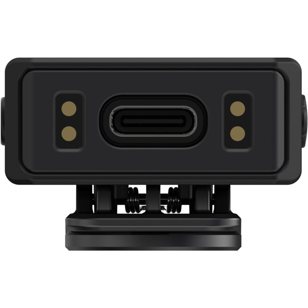 Black electronic device with connectors on a white background