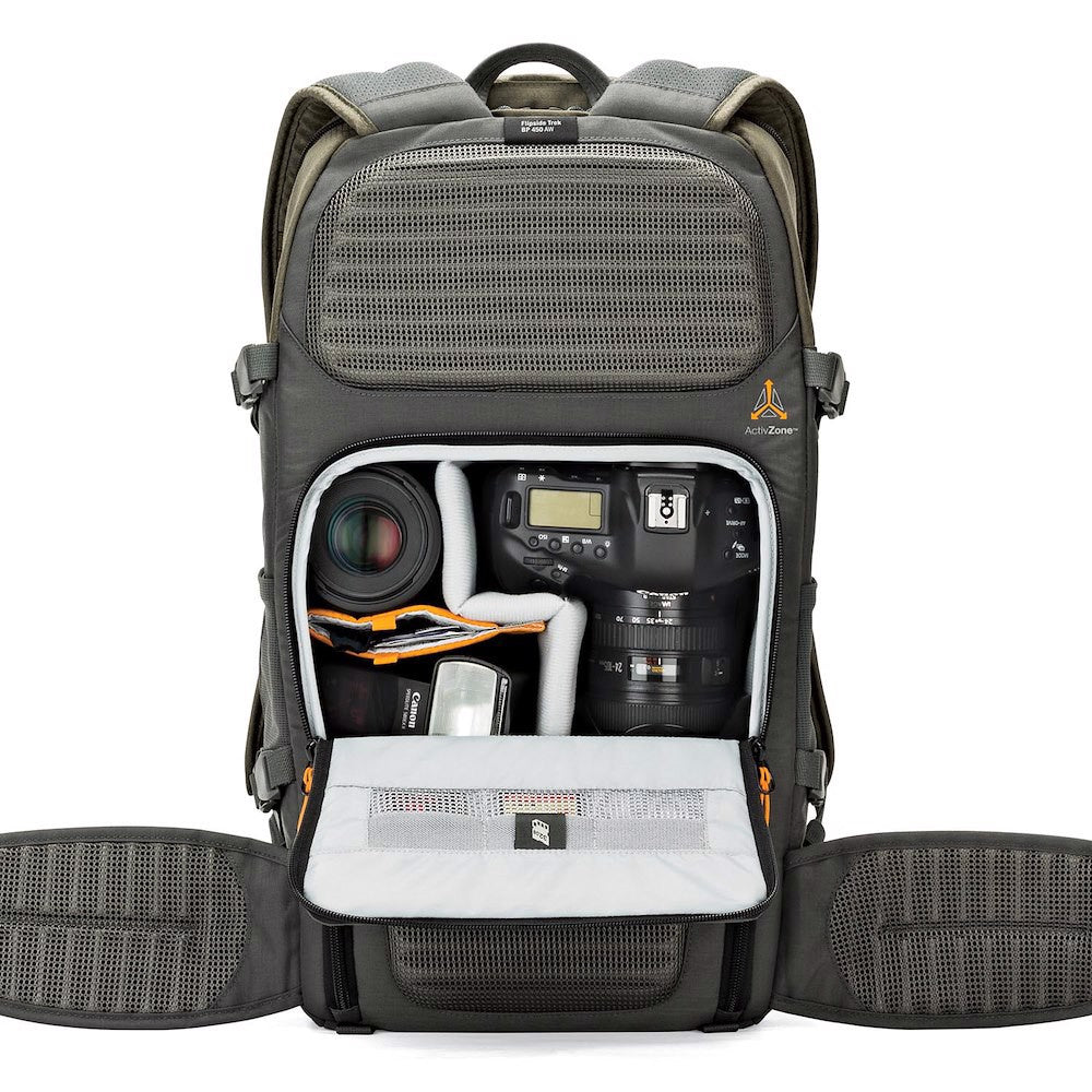 Lowepro Flipside Trek BP 450 AW dark green camera backpack for DSLR and tablet