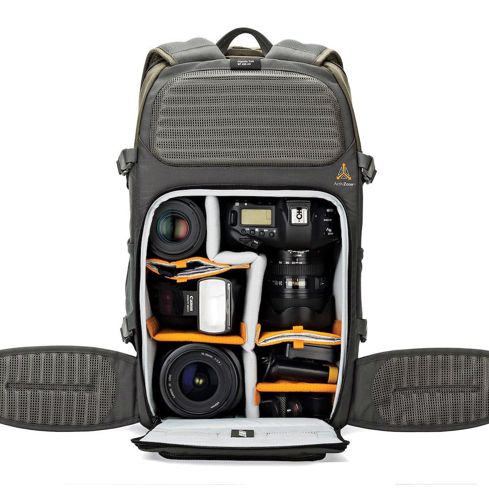 Lowepro Flipside Trek BP 450 AW dark green camera backpack for DSLR and tablet
