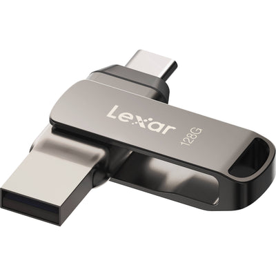 Lexar JumpDrive Dual Drive D400 USB 3.2 Type-C (128GB) – versatile storage with USB-C and USB-A compatibility for fast, easy file transfers.