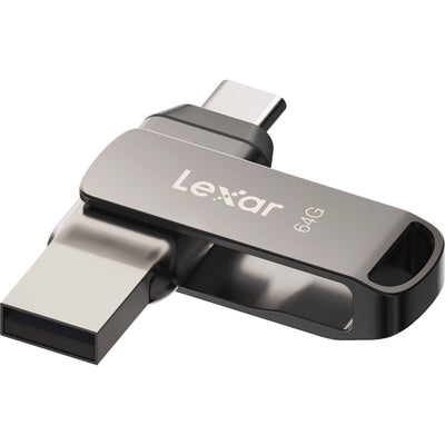 Lexar JumpDrive Dual Drive D400 USB 3.2 Type-C (64GB) – seamless file transfer between USB-C and USB-A devices with faster speeds.