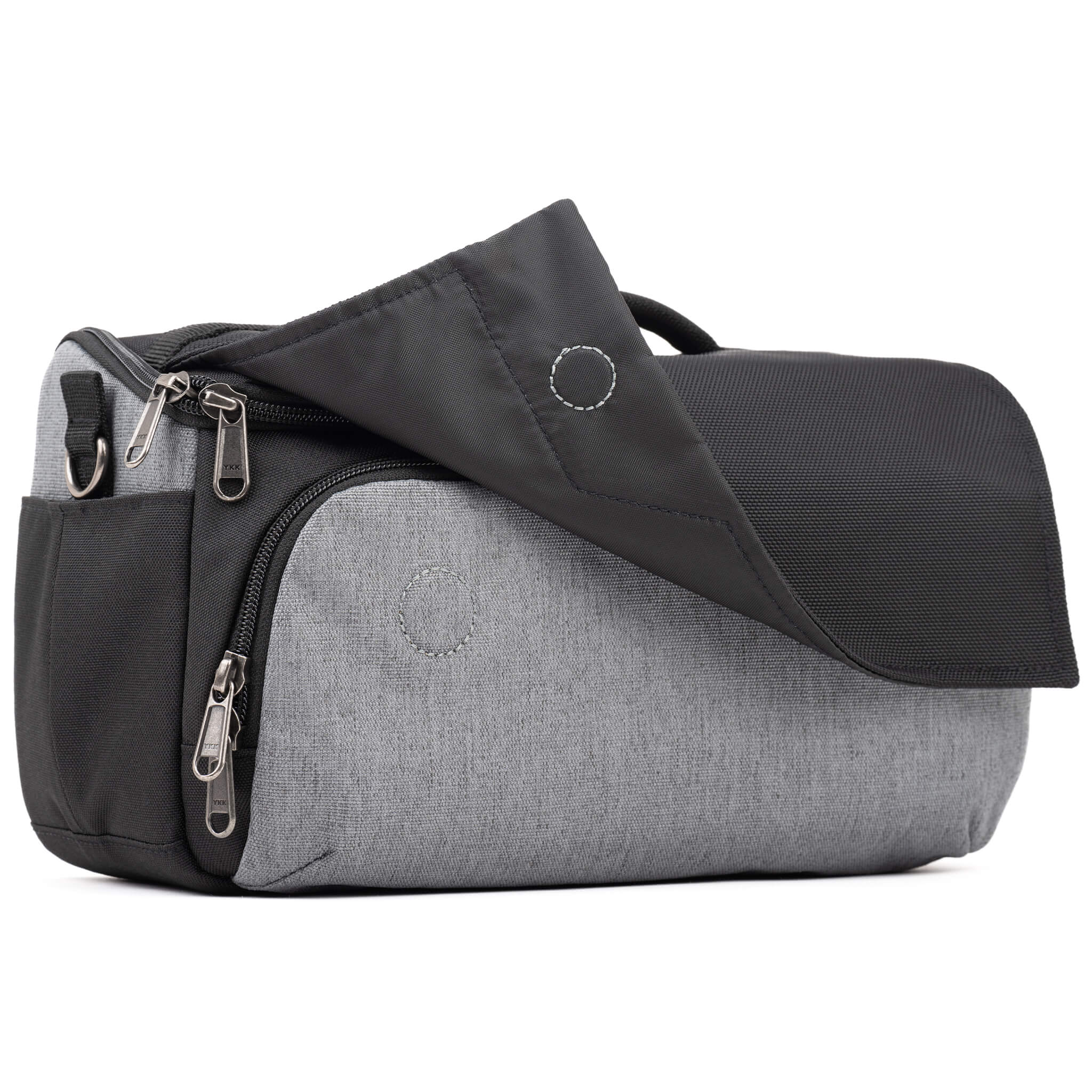 Think Tank Photo Mirrorless Mover 25 camera shoulder bag, black, compact with flip-top lid, multiple pockets, padded interior for mirrorless camera and lenses, rain cover included