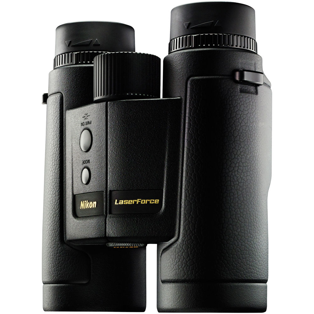 The Nikon LaserForce 10x42 Rangefinder Binoculars combines a powerful ranging tool with an all-weather optic, without being too large and bulky.