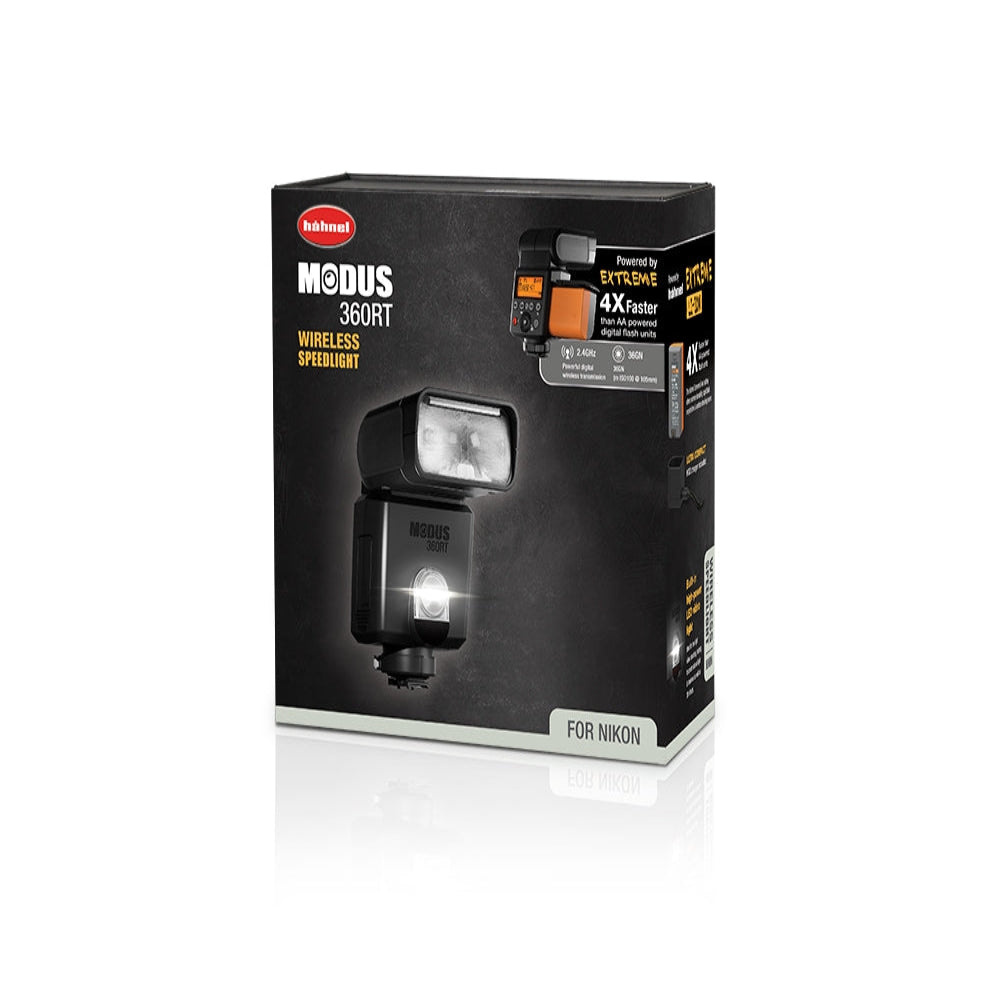 This Hahnel Modus 360RT camera flash is 4x faster than AA powered speedlights.