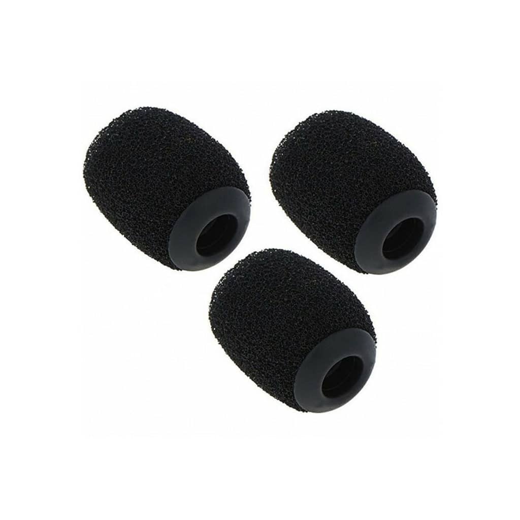 RODE WS-LAV 3-pack black foam windshields for lavalier microphones.