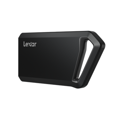 Lexar SL600 2TB Portable SSD in aluminum housing for high-speed storage.
