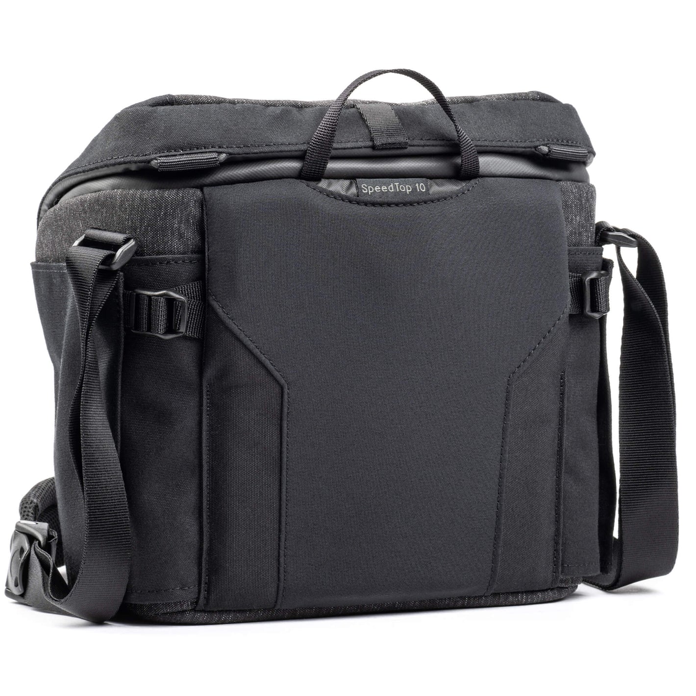 Think Tank SpeedTop 10 — compact crossbody camera bag with magnetic top lid and adjustable strap.