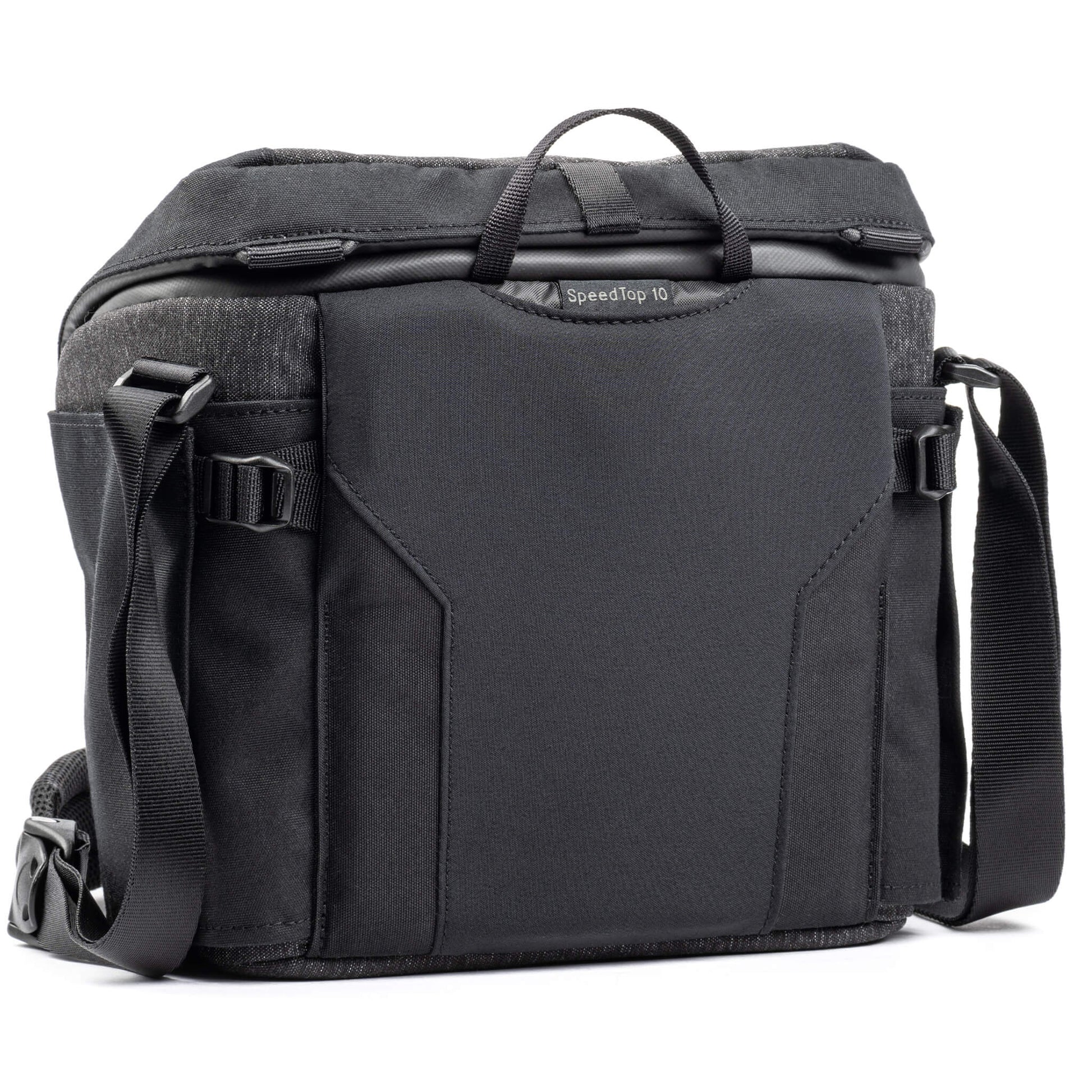 Think Tank SpeedTop 10 — compact crossbody camera bag with magnetic top lid and adjustable strap.