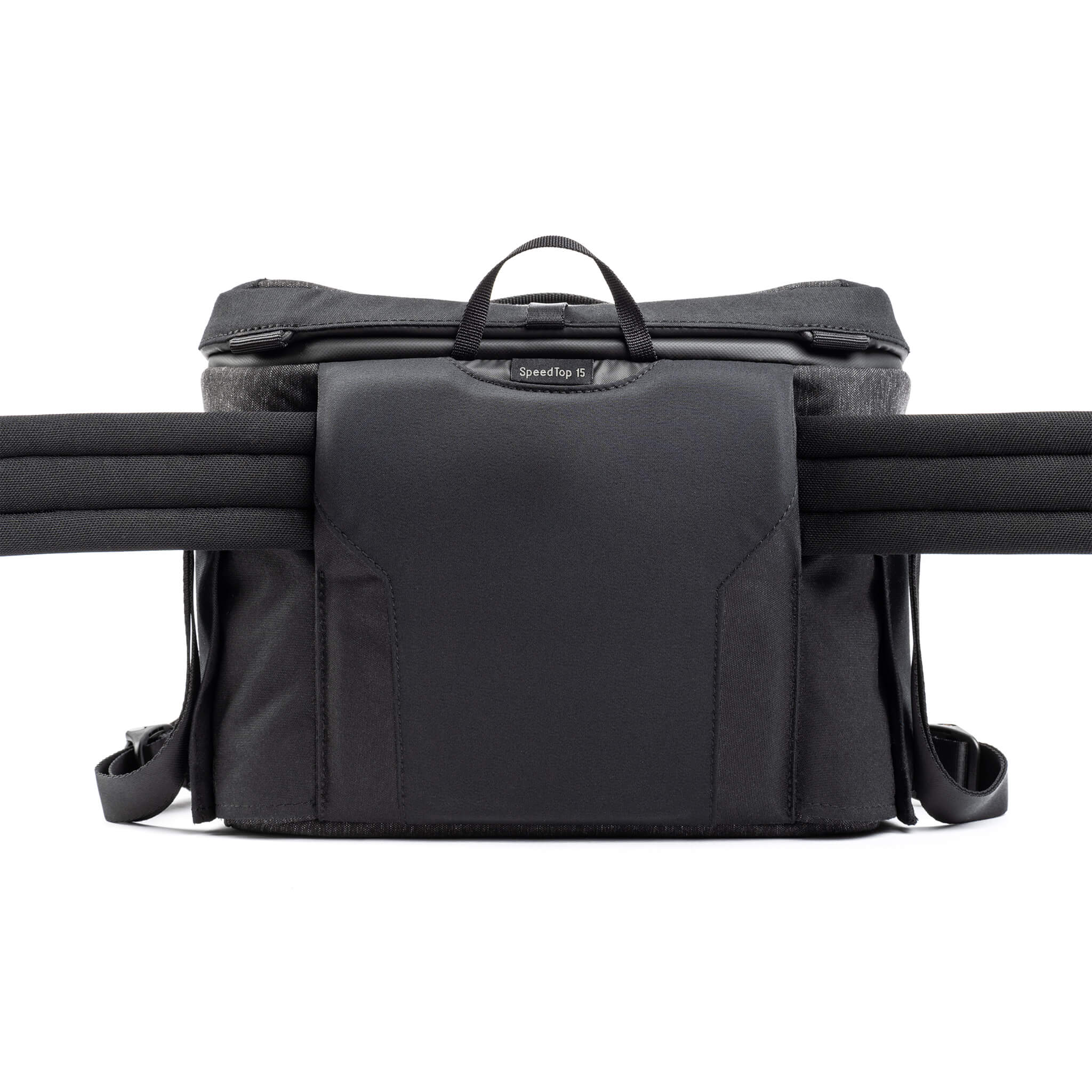 Think Tank SpeedTop 15 crossbody camera bag — compact sling bag with magnetic top lid for one-handed access