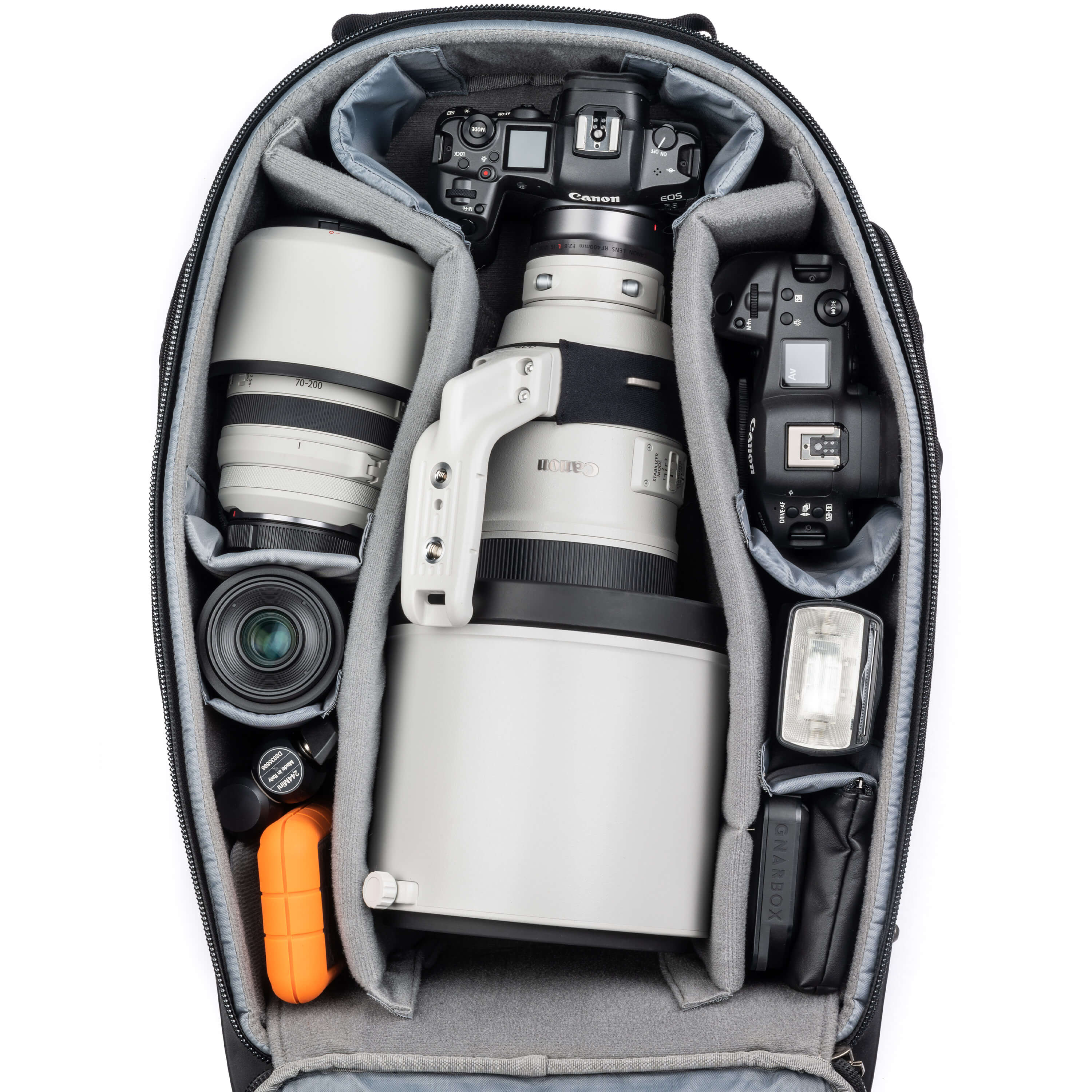 Think Tank StreetWalker Rolling Backpack V2.0 — black, wheeled camera roller bag with padded interior and backpack straps