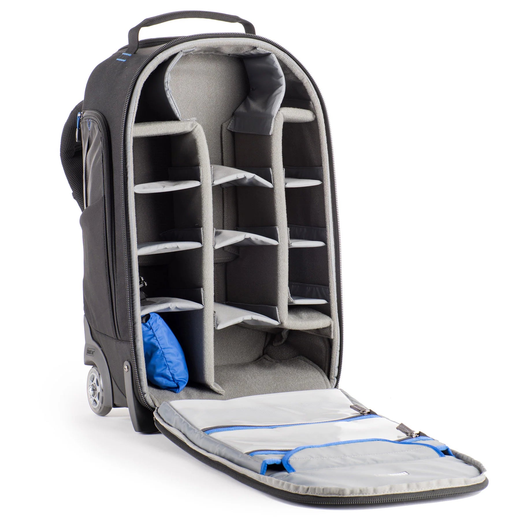 Think Tank StreetWalker Rolling Backpack V2.0 — black, wheeled camera roller bag with padded interior and backpack straps