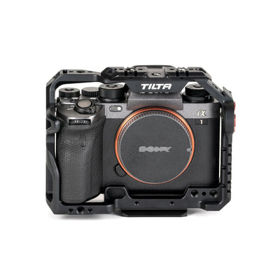 Tilta Full Camera Cage for Sony a1 with multiple mounting points and protective aluminum design.