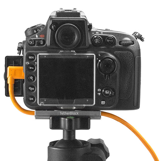 Tether Tools TetherBlock Arca cable management plate compatible with Arca-Swiss tripod systems.