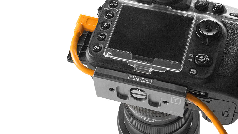 Tether Tools TetherBlock Arca cable management plate compatible with Arca-Swiss tripod systems.