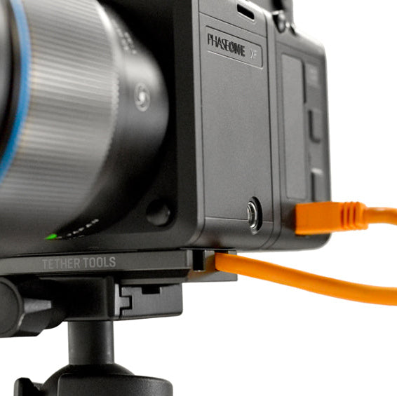 Tether Tools TetherBlock Arca cable management plate compatible with Arca-Swiss tripod systems.