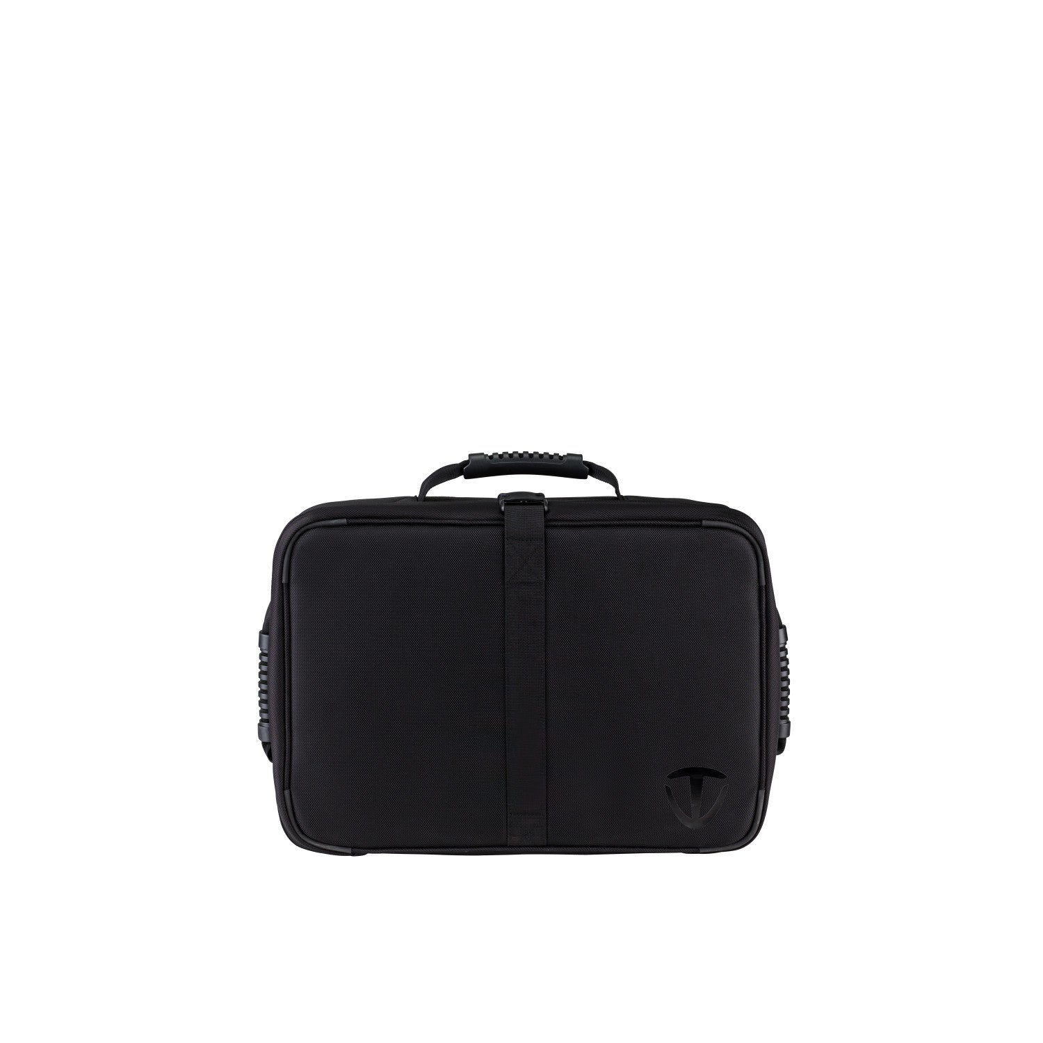 Black briefcase on a white background
