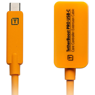 Tether Tools TetherBoost Pro USB-C Extension Cable – 5m active extension with integrated power regulator, USB 3.2 Gen 2 (10 Gbit/s), high-visibility orange, compatible with USB-C male-to-male cables, extends tethering distance up to 19.2m.