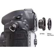 The Think Tank EP-NSI eyepiece offers a precise and reliable way to preserve full weather protection for your flagship Nikon DSLR when using Hydrophobia rain covers.