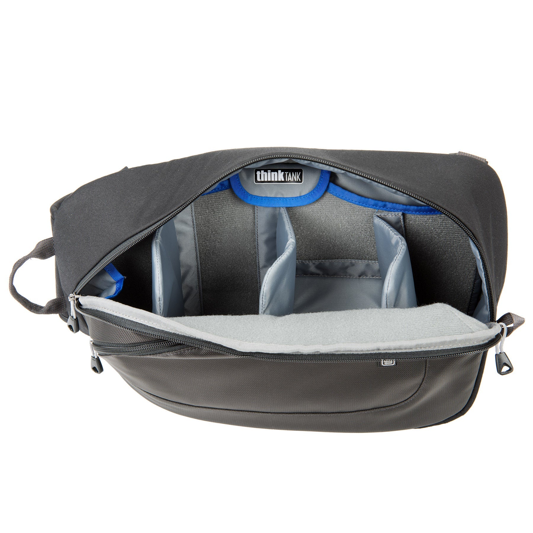 Think Tank TurnStyle 20 V2 sling bag — charcoal camera bag with contoured shoulder strap and side-rotation access for gear