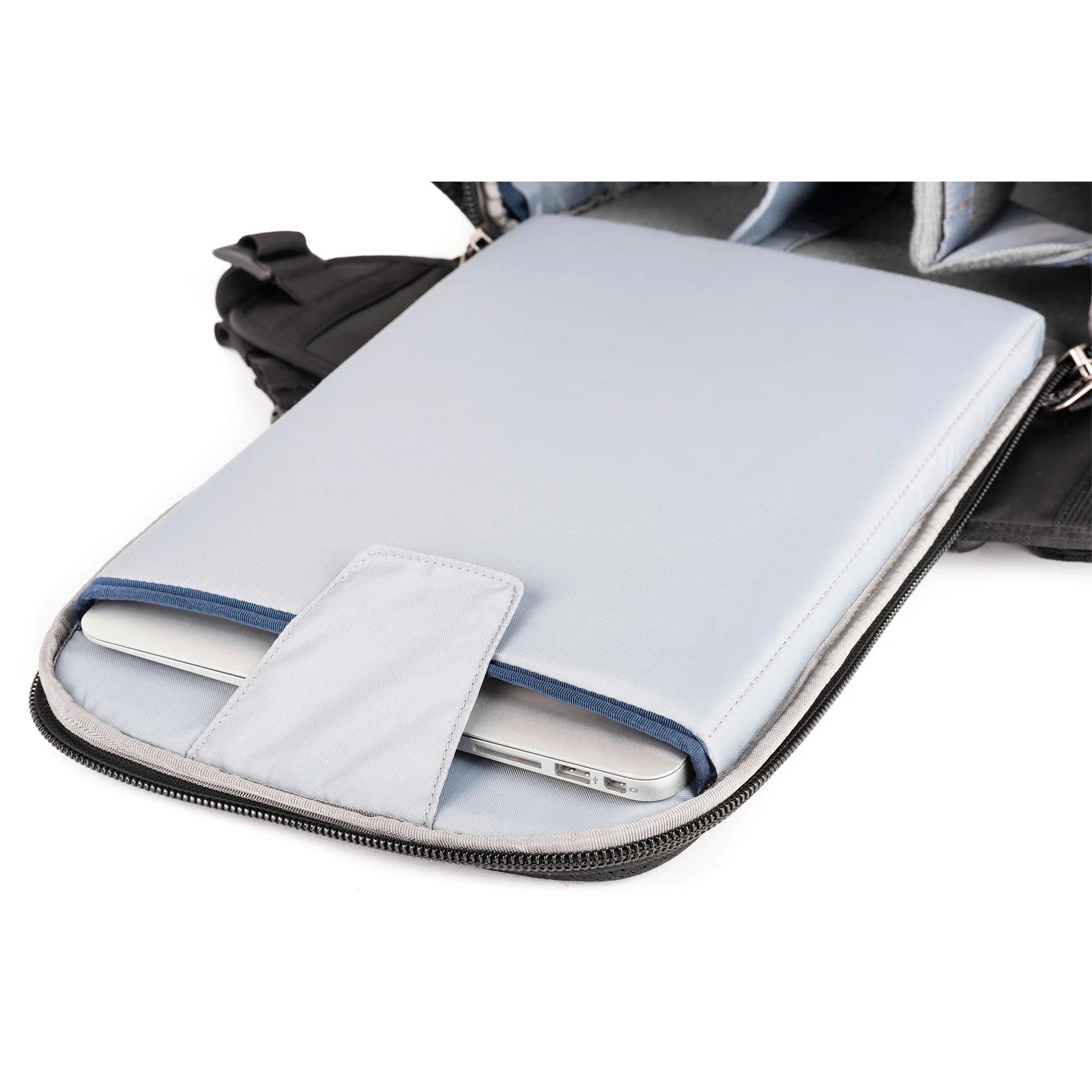 Think Tank Urban Access 13 backpack — stylish black daypack with side-access camera section and padded laptop compartment.