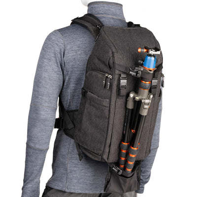 Think Tank Urban Access 13 backpack — stylish black daypack with side-access camera section and padded laptop compartment.