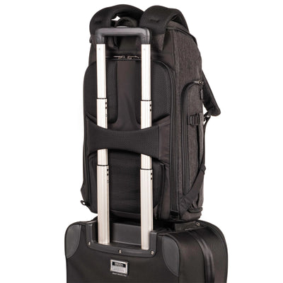 Think Tank Urban Access 13 backpack — stylish black daypack with side-access camera section and padded laptop compartment.