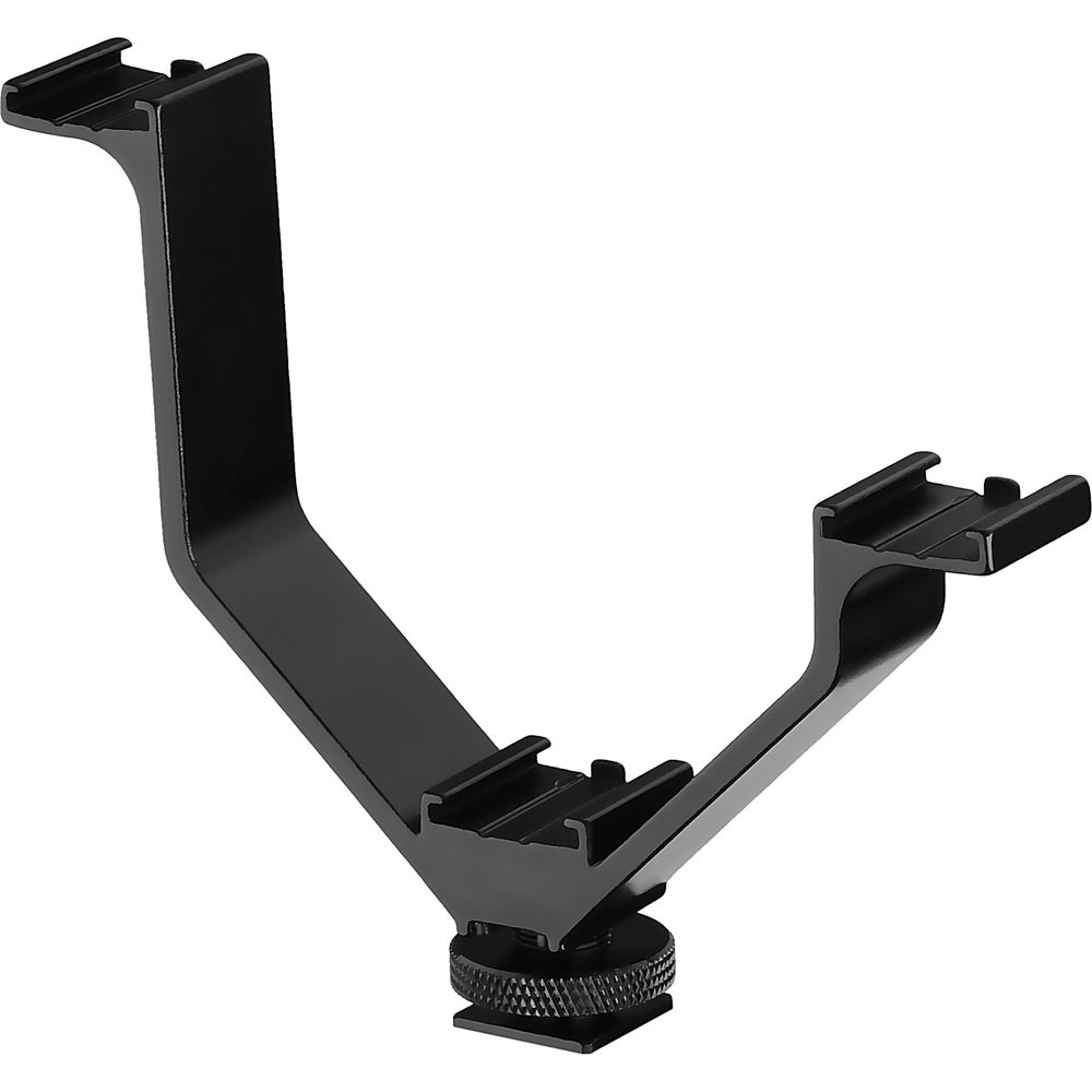 Black metal bracket on a white background