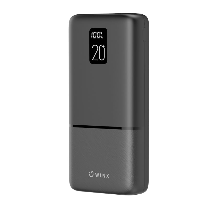 WINX Go Fast 2 20000mAh Power Bank PD20 with fast-charging USB-C and dual USB-A ports.