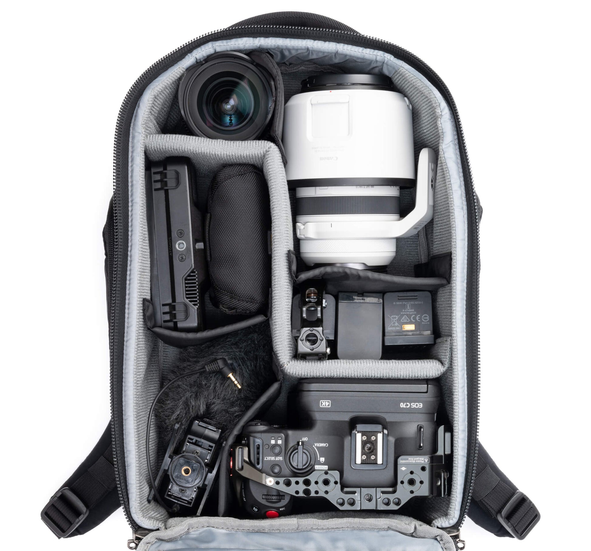 Think Tank Walker Pro 16L camera backpack – black, front-panel access, padded laptop sleeve, tripod mount, professional gear capacity