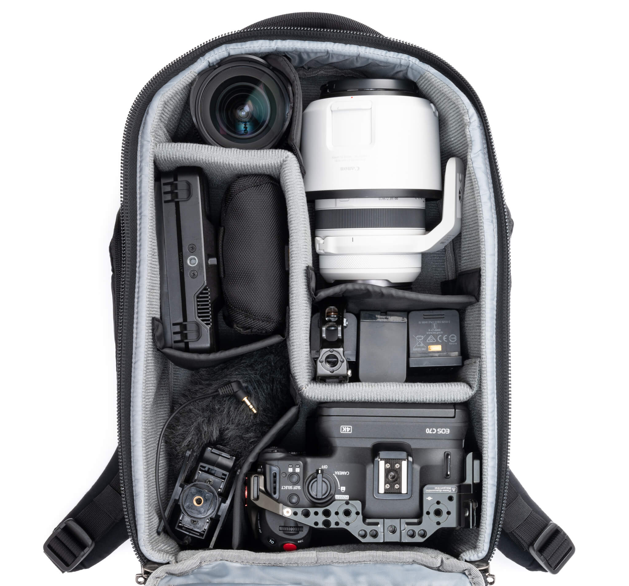 Think Tank Walker Pro 16L camera backpack – black, front-panel access, padded laptop sleeve, tripod mount, professional gear capacity