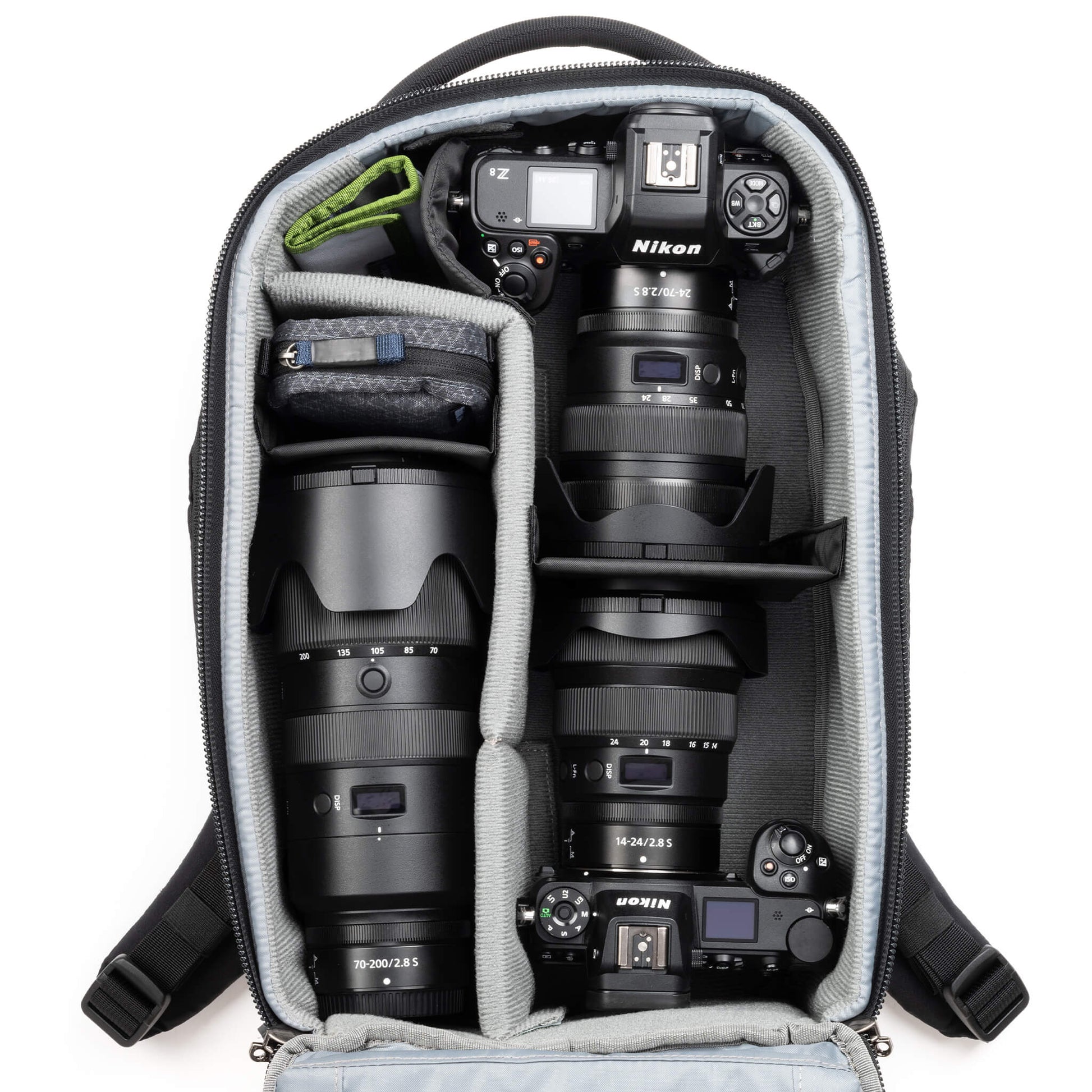 Think Tank Walker Pro 16L camera backpack – black, front-panel access, padded laptop sleeve, tripod mount, professional gear capacity