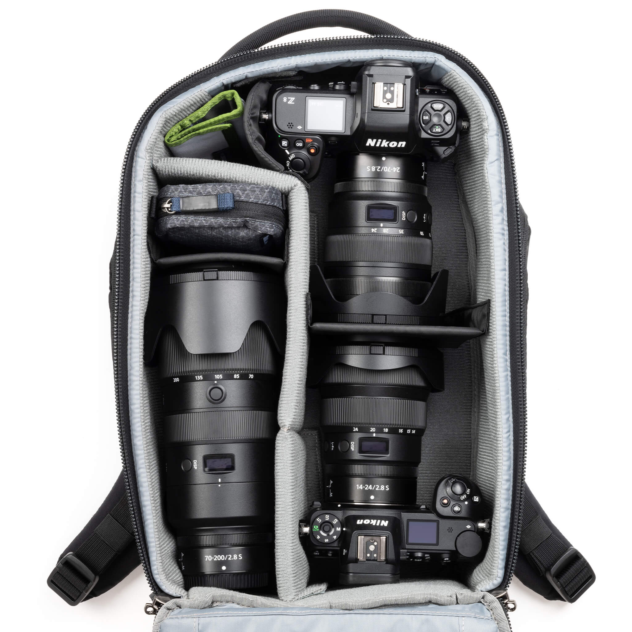 Think Tank Walker Pro 16L camera backpack – black, front-panel access, padded laptop sleeve, tripod mount, professional gear capacity