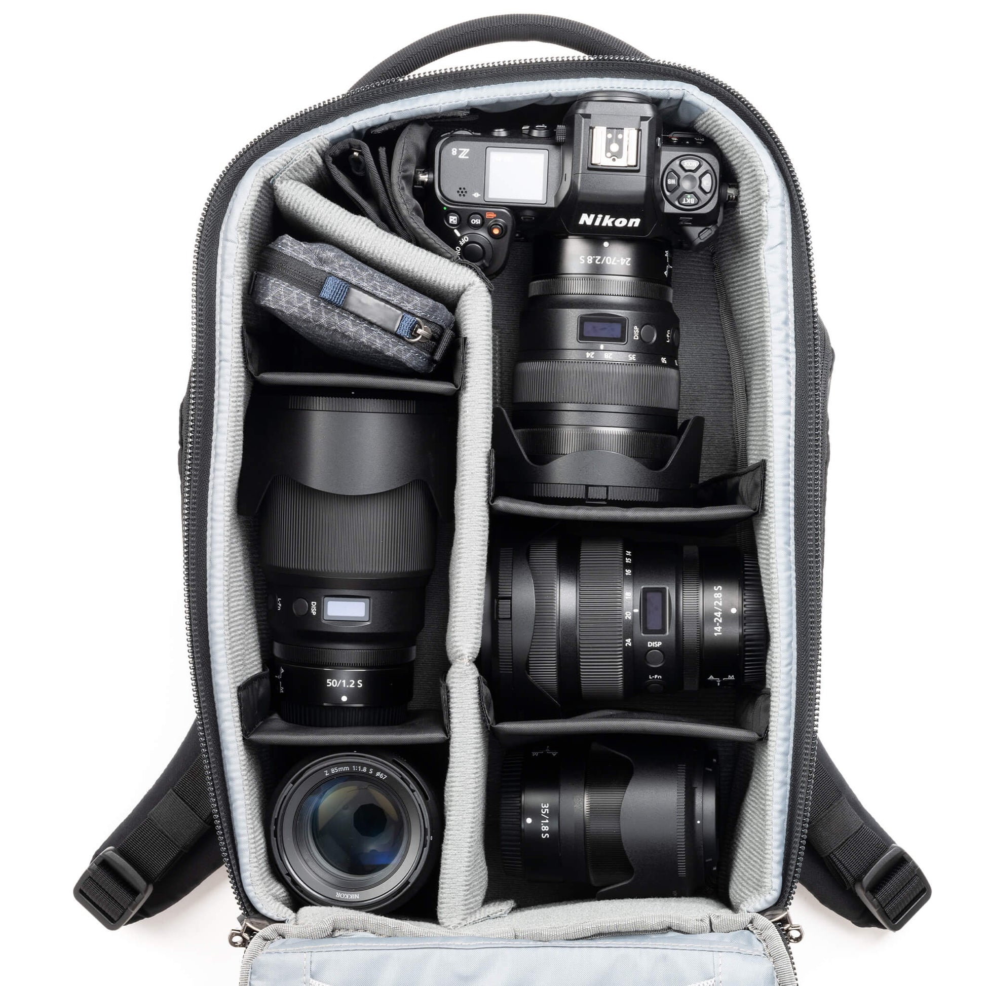 Think Tank Walker Pro 16L camera backpack – black, front-panel access, padded laptop sleeve, tripod mount, professional gear capacity