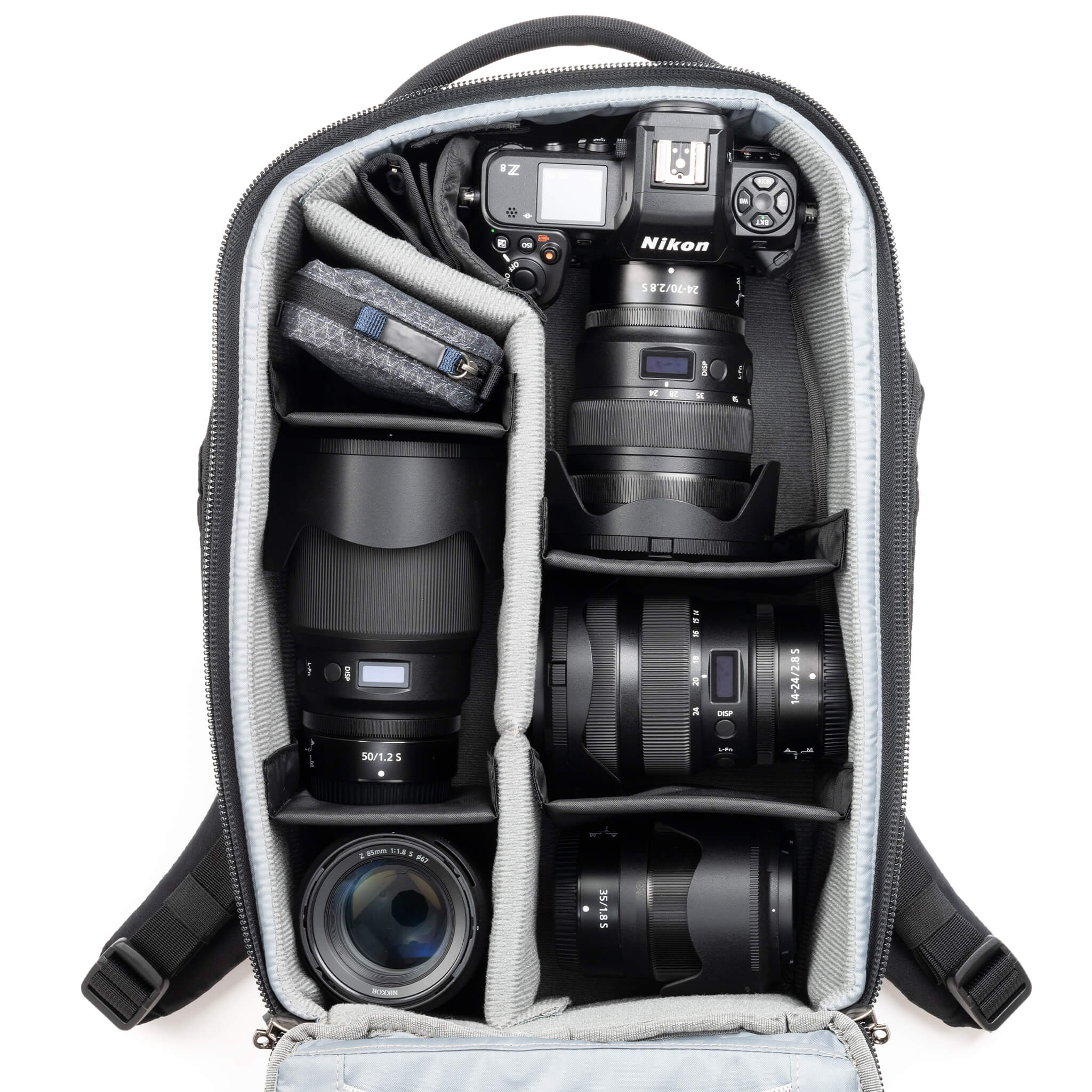 Think Tank Walker Pro 16L camera backpack – black, front-panel access, padded laptop sleeve, tripod mount, professional gear capacity