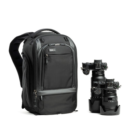 Think Tank Walker Pro 16L camera backpack – black, front-panel access, padded laptop sleeve, tripod mount, professional gear capacity