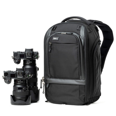 Think Tank Walker Pro 16L camera backpack – black, front-panel access, padded laptop sleeve, tripod mount, professional gear capacity