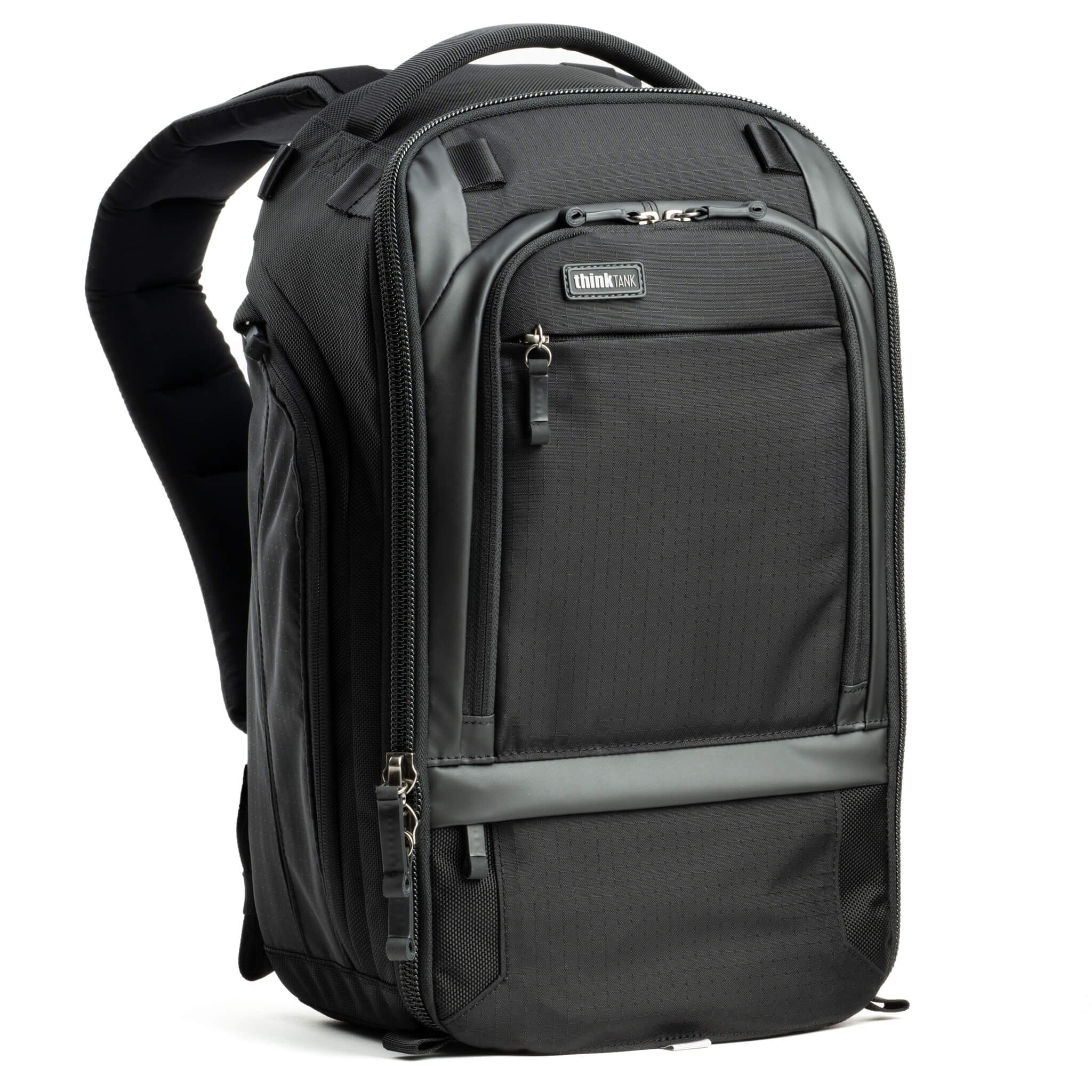 Think Tank Walker Pro 16L camera backpack – black, front-panel access, padded laptop sleeve, tripod mount, professional gear capacity