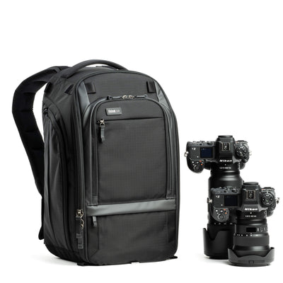 Think Tank Walker Pro 24L Backpack — a rugged camera backpack with top-access roll-top design, side access pockets, and customizable padded interior.