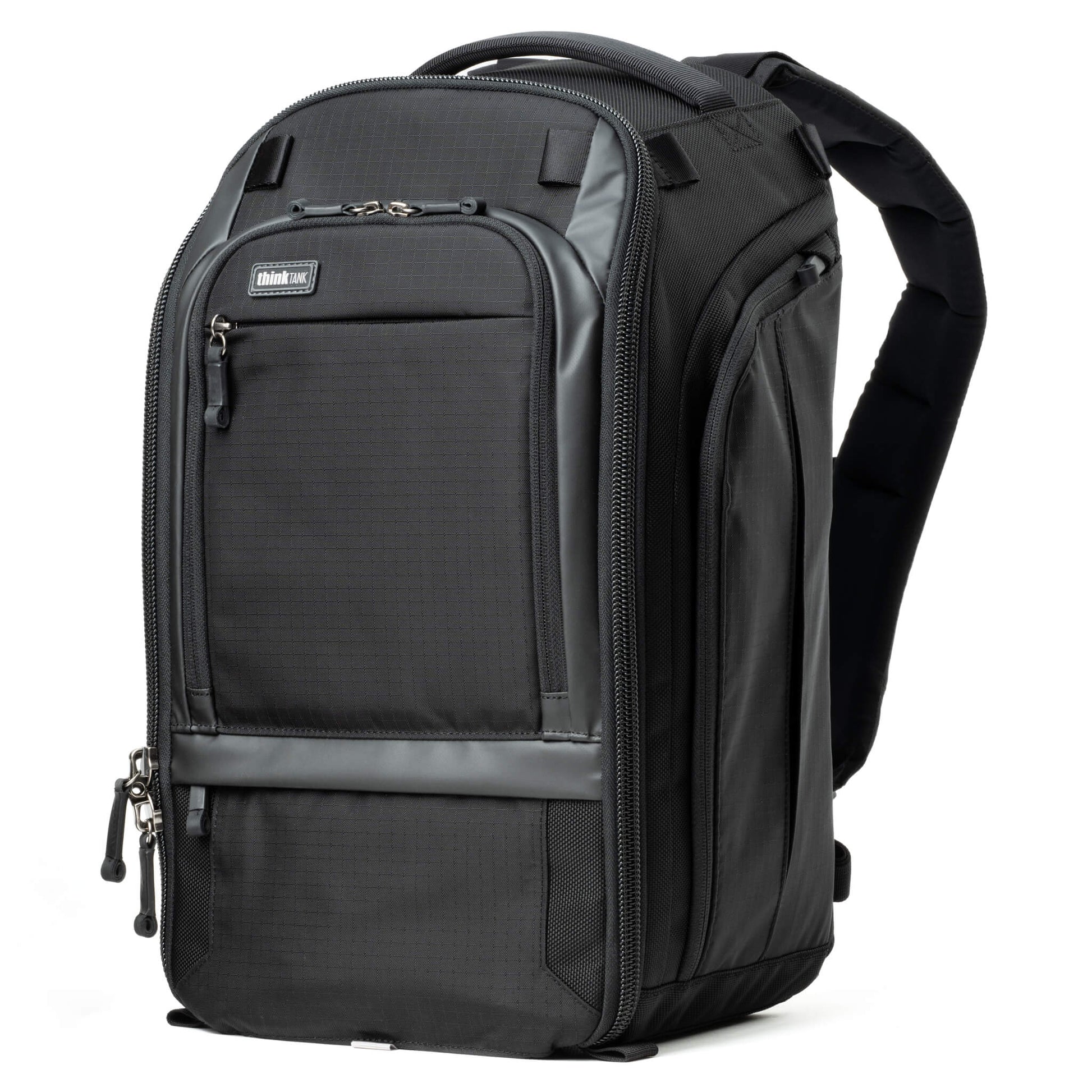Think Tank Walker Pro 24L Backpack — a rugged camera backpack with top-access roll-top design, side access pockets, and customizable padded interior.