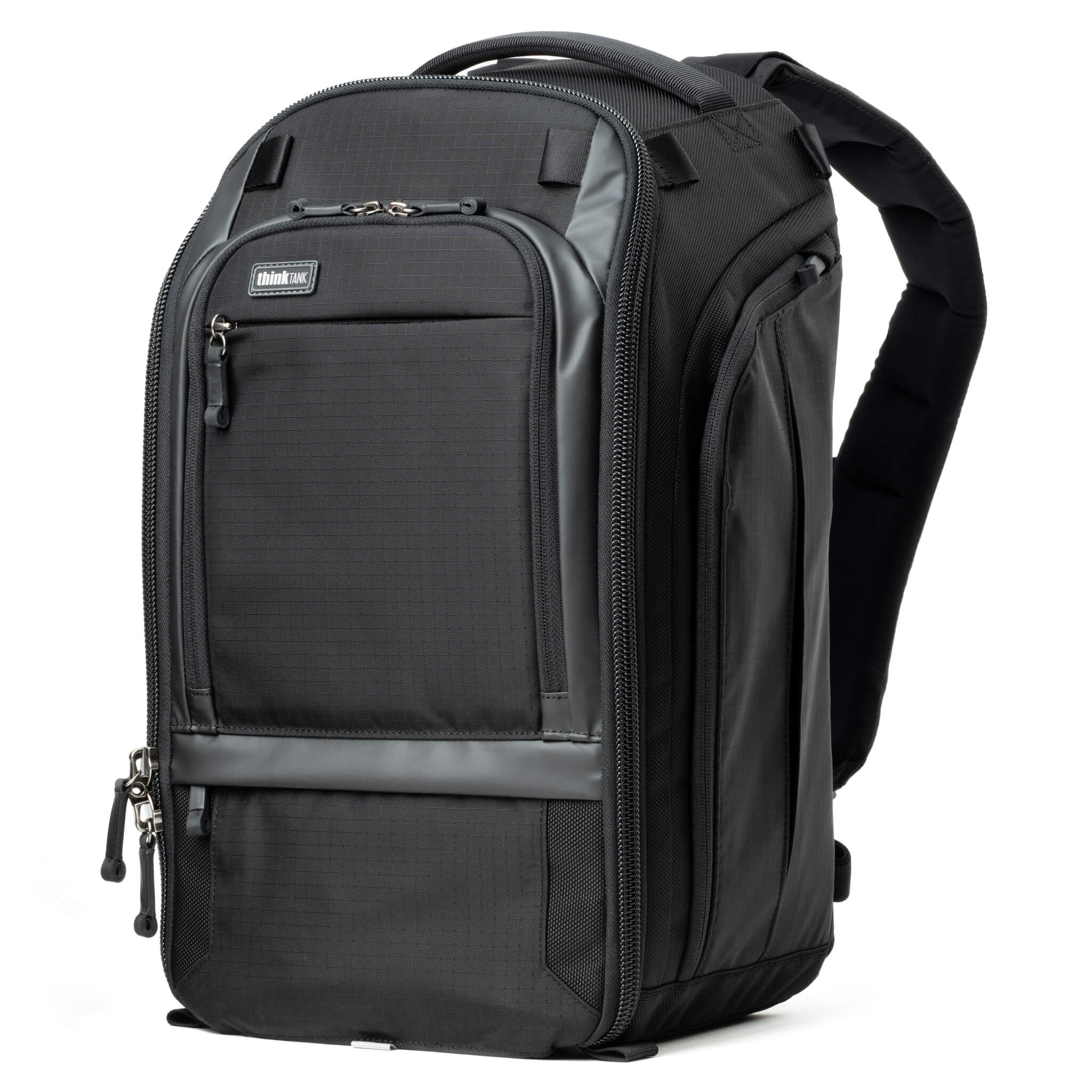 Think Tank Walker Pro 24L Backpack — a rugged camera backpack with top-access roll-top design, side access pockets, and customizable padded interior.