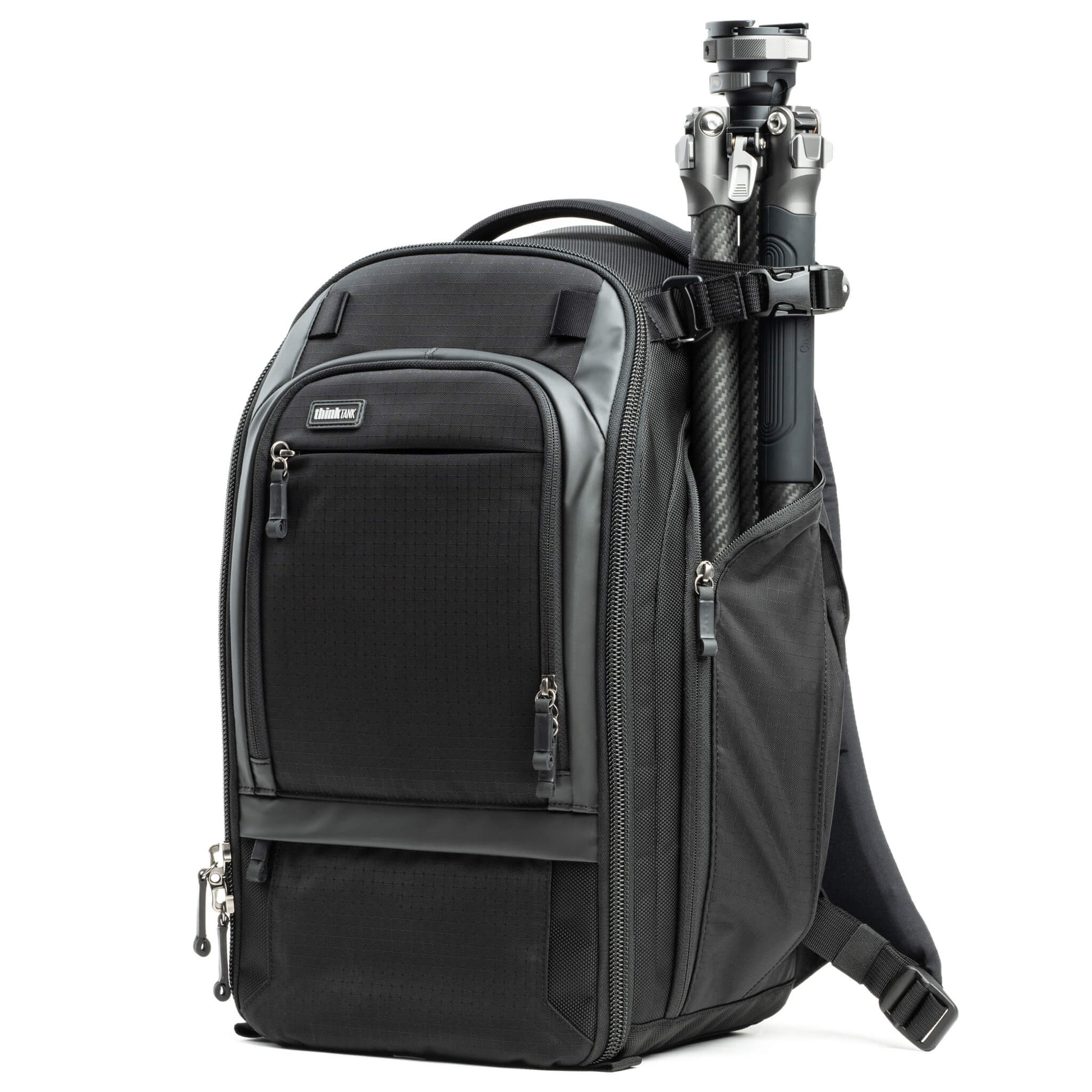 Think Tank Walker Pro 24L Backpack — a rugged camera backpack with top-access roll-top design, side access pockets, and customizable padded interior.