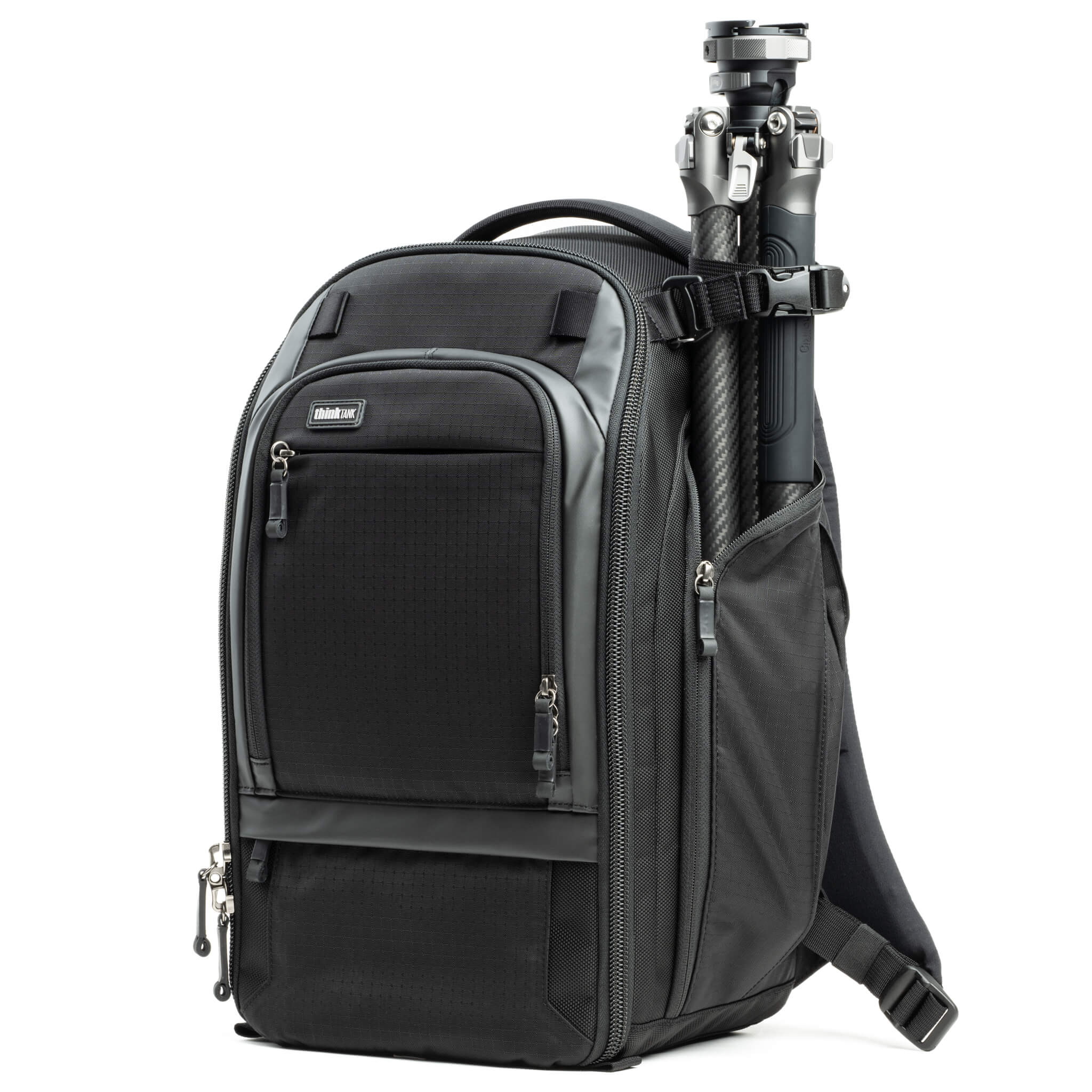 Think Tank Walker Pro 24L Backpack — a rugged camera backpack with top-access roll-top design, side access pockets, and customizable padded interior.