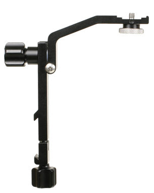 The F-6 Sidekick Bracket positions the flash above the lens when using side-mounted gimbal heads such as the Sidekick.